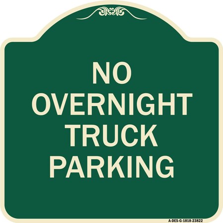 No Overnight Truck Parking Heavy-Gauge Aluminum Architectural Sign